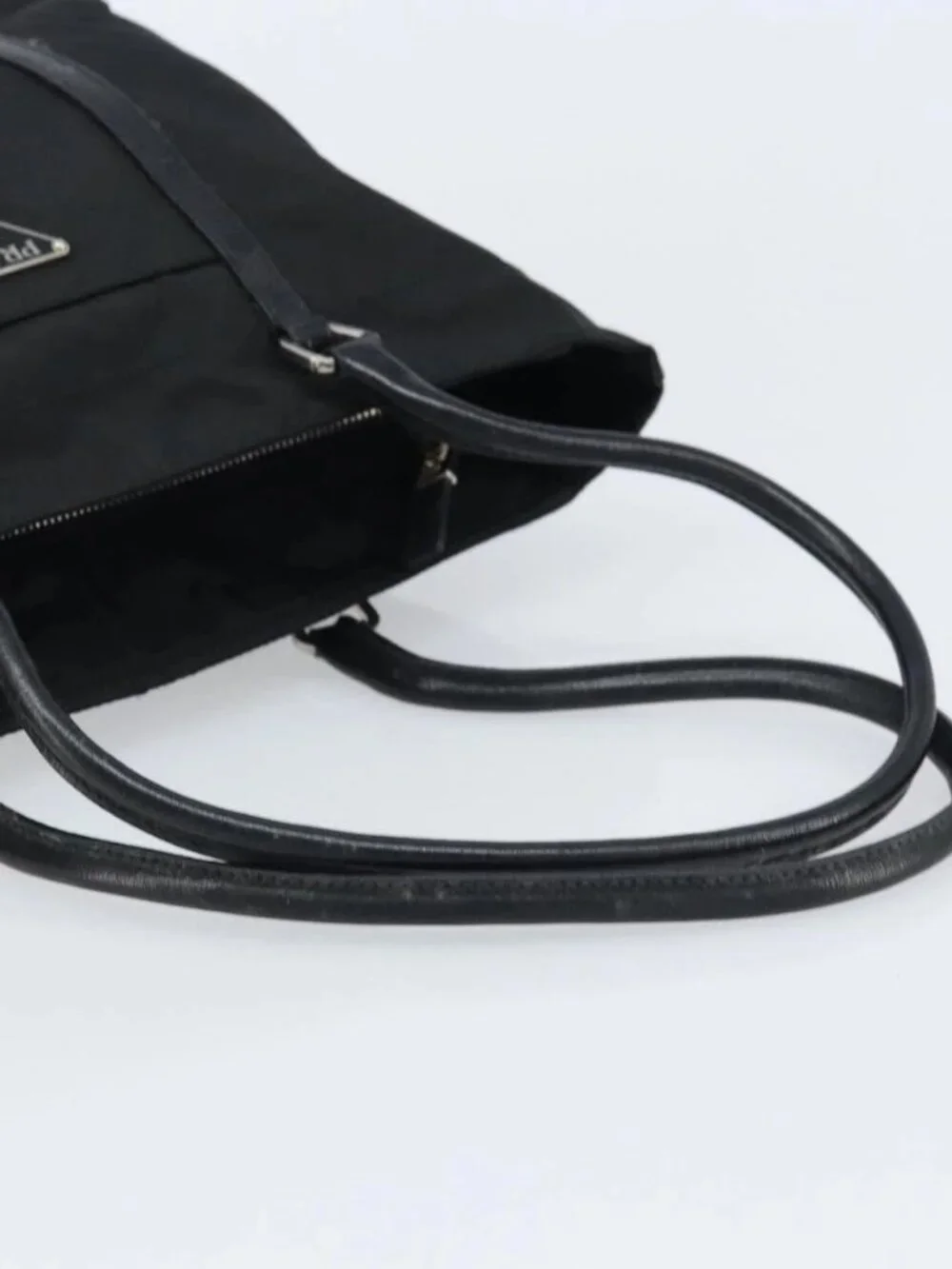 PRADA Tote Bag Nylon Black Silver Auth BA10973 - Picture 8 of 15